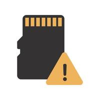 icono de advertencia micro sd vector