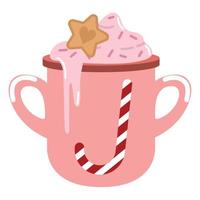 hot cocoa with cookie vector