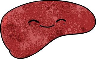 Vector liver character in cartoon style