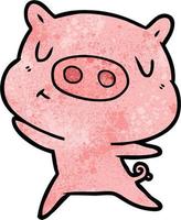 Vector pig character in cartoon style