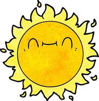 Cartoon happy sun vector