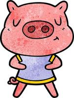 Vector pig character in cartoon style