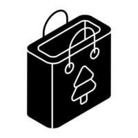 Conceptual flat design icon of christmas shopping vector