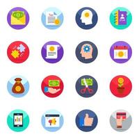 Pack of Financial Management Flat Icons vector