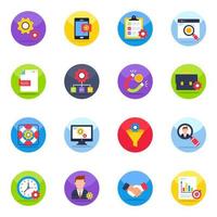 Pack of Business and Analytics Flat Icons vector