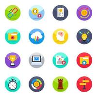 Pack of Business Management Flat Icons vector