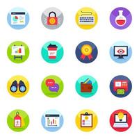 Pack of Business and Data Flat Icons vector