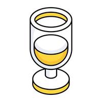 An editable design icon of drink glass vector