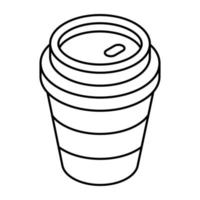 An editable design icon of takeaway drink vector