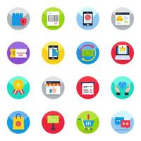 Pack of Shopping and Purchase Flat Icons vector