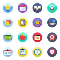 Pack of Business and Finance Flat Icons vector