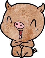 Vector pig character in cartoon style