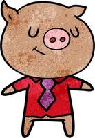 Vector pig character in cartoon style