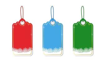 Christmas gift tags template set vector