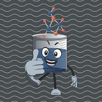 flat beaker cartoon character with happy facial expression vector