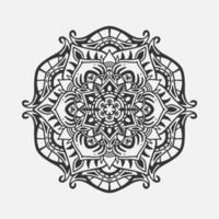 Circular Flower Mandala on White vector