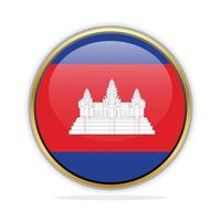 Button Flag Design Template Cambodia vector