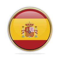 plantilla de diseño de bandera de botón españa vector