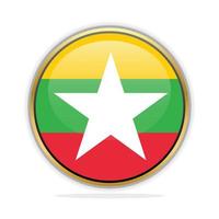 plantilla de diseño de bandera de botón myanmar vector