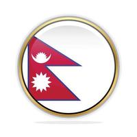 plantilla de diseño de bandera de botón nepal vector