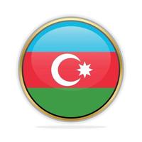 plantilla de diseño de bandera de botón azerbaiyán vector