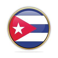 Button Flag Design Template Cuba vector