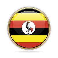 plantilla de diseño de bandera de botón uganda vector