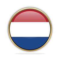 Button Flag Design Template Netherland vector