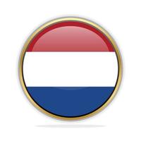 Button Flag Design Template Netherland vector