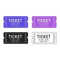 A set of tickets of different colors vector