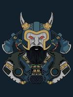 robot viking face vector