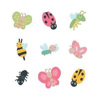 Cute Doodled Bugs vector