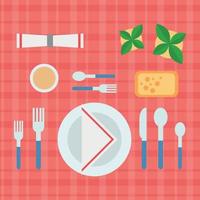 Flat Colorful Table Illustration vector