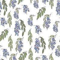 Outlined Wisteria Pattern vector