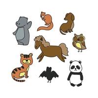 Doodled Animal Shapes vector