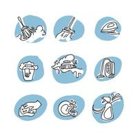 Cleaning Set of Doodles vector