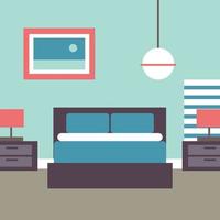 Flat Illustrated Bedroom vector