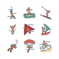 Colorful Extreme Sports Icons vector