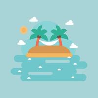 Flat Hammock in an Island vector