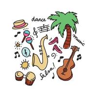 Salsa Dance Funny Doodles vector