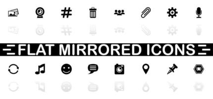 Chat icons - Black symbol on white background. Simple illustration. Flat Vector Icon. Mirror Reflection Shadow. Can be used in logo, web, mobile and UI UX project.