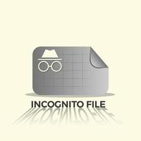 icono de archivo de incógnito. hoja de incógnito. vector