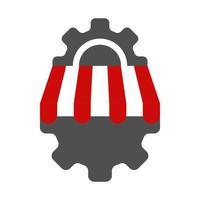 Setting icon with bag store. vector