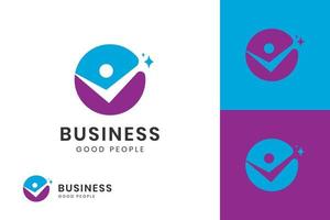 business success People Check Logo design, human good service icon symbol, analysis health check logo element can be used coach logo vector