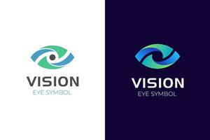 modern Eye Vision Logo Design Icon Symbol for optical, eye care logo two version