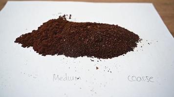 The coffee grounds after the coffee machine video