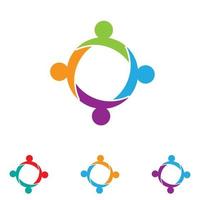 People team Community group logo, network and social icon vector