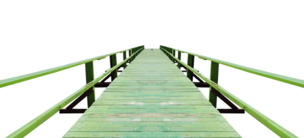 green wooden bridge on a translucent background png