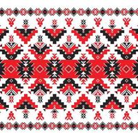 conjunto de patrón de ornamento étnico en colores rojo y negro vector