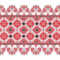 Set of Ethnic ornament pattern in red, black and white colors vector
